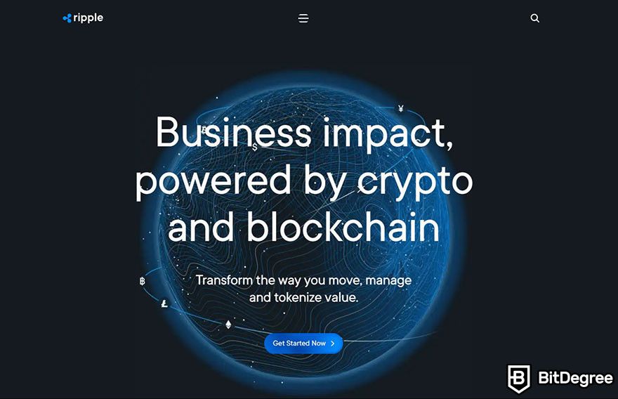 Blockchain in banking: Ripple homepage.