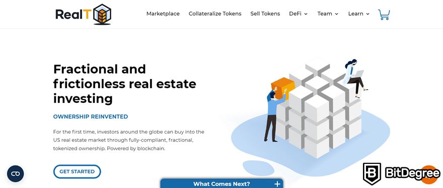 Blockchain in real estate: RealT homepage