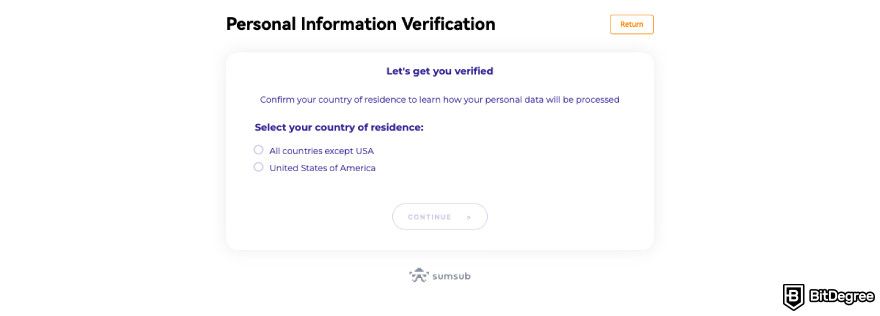 BloFin review: a screenshot of BloFin's verification process.