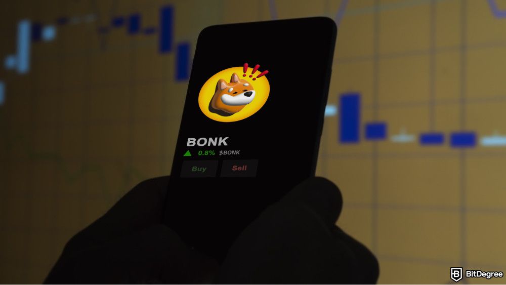 Bonk token airdrop: a mobile phone screen showing the Bonk token.