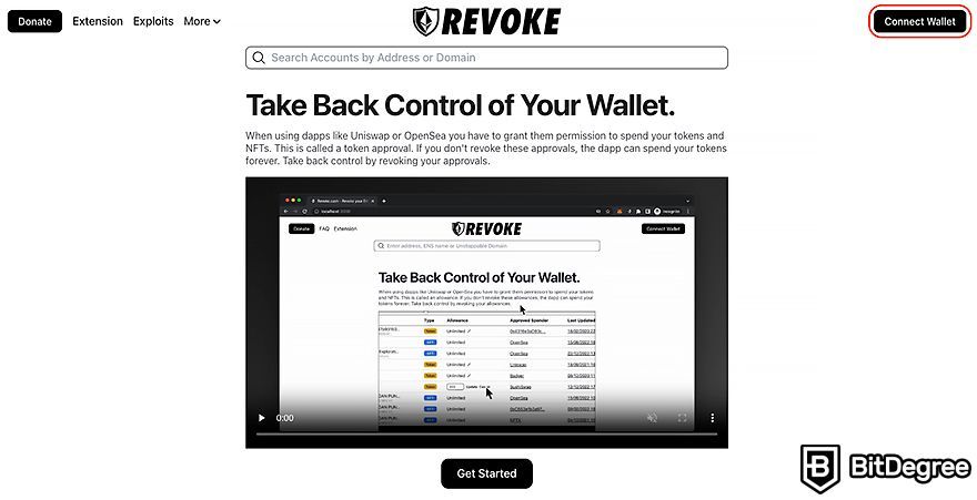 BSC revoke: connect wallet.