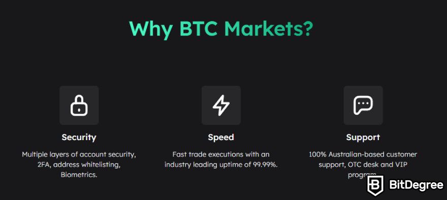 BTC Markets review: security, speed, and support.