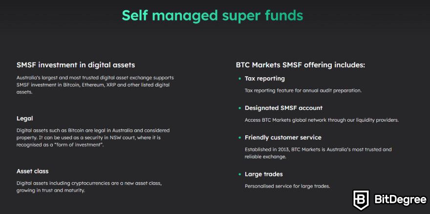 BTC Markets review: self managed super funds.