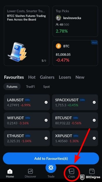 BTCC copy trading: go to the copy tab. BTCC copy trading: go to the copy tab.
