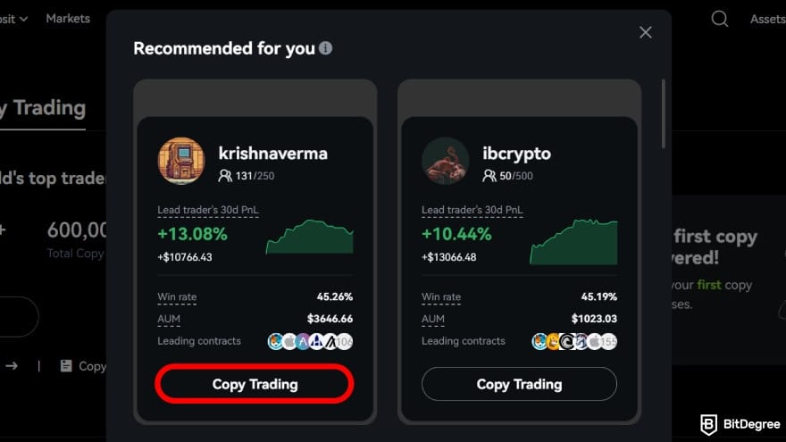 BTCC copy trading: select your lead trader from the available list. BTCC copy trading: select your lead trader from the available list.