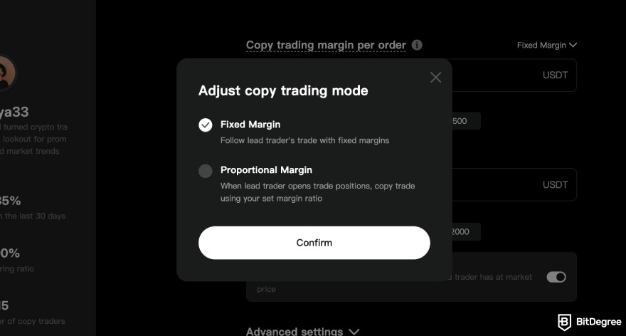 BTCC copy trading: fixed VS proportional margin copy trading modes.