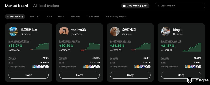 BTCC copy trading: leaderboard insights.