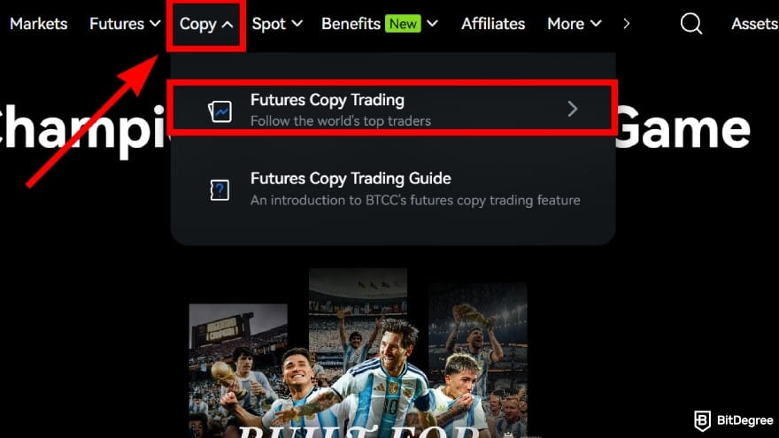 How to use crypto exchange for beginners: go to the futures copy trading.