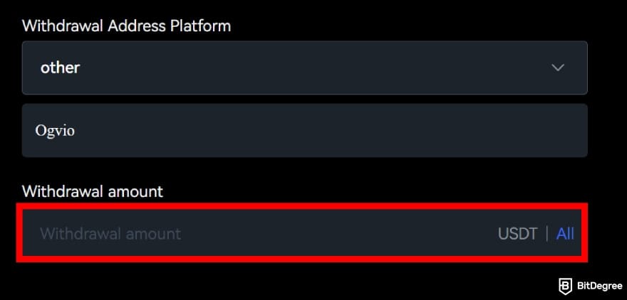 BTCC review: enter the amount to withdraw. BTCC review: enter the amount to withdraw.