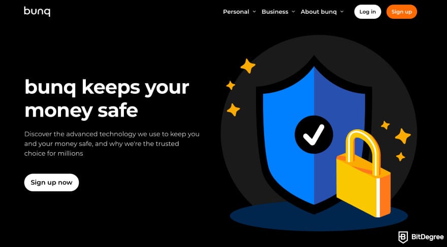 Bunq review: Bunq security page. Bunq review: Bunq security page.