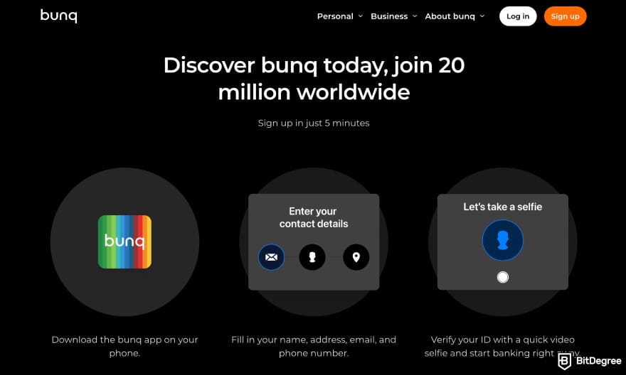Bunq review: Bunq sign up summary page. Bunq review: Bunq sign up summary page.