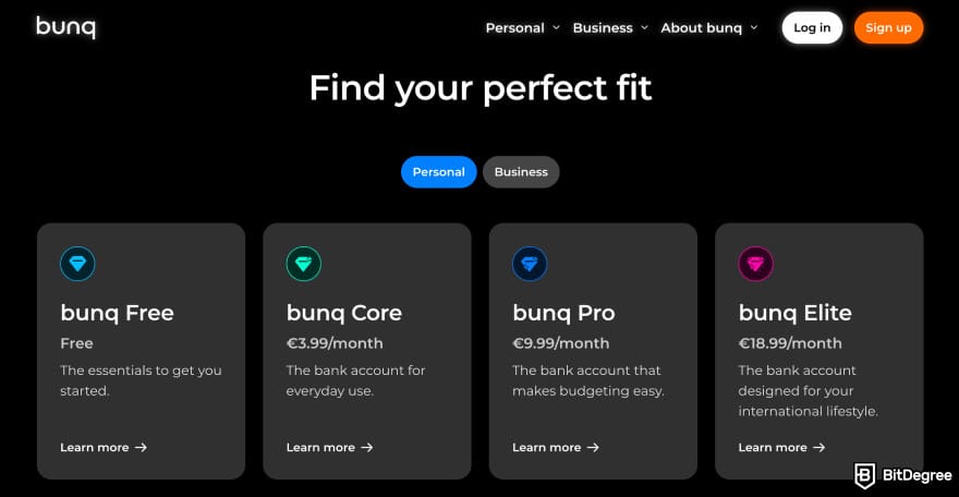 Bunq review: Bunq plans page. Bunq review: Bunq plans page.