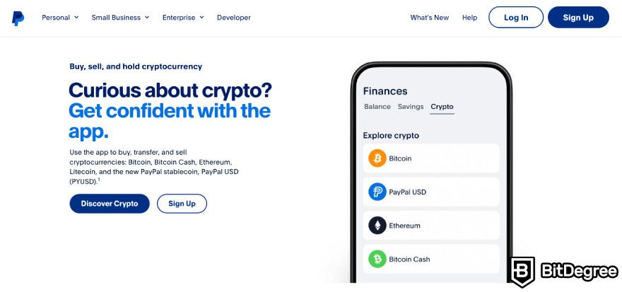 Buy Ethereum with PayPal: buying crypto on the app.