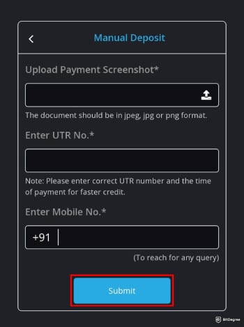 BuyUcoin review: upload payment information.