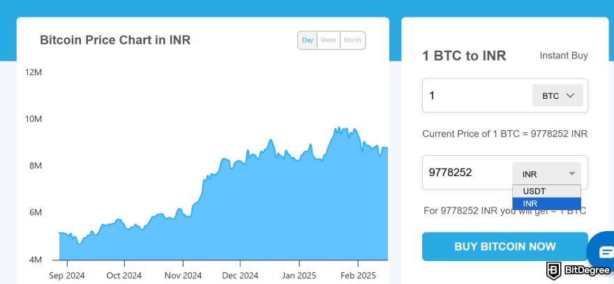 BuyUcoin review: INR is the only supported fiat currency.
