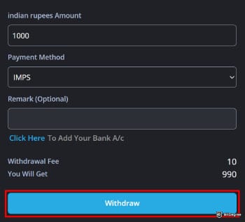 BuyUcoin review: choose your withdraw options.