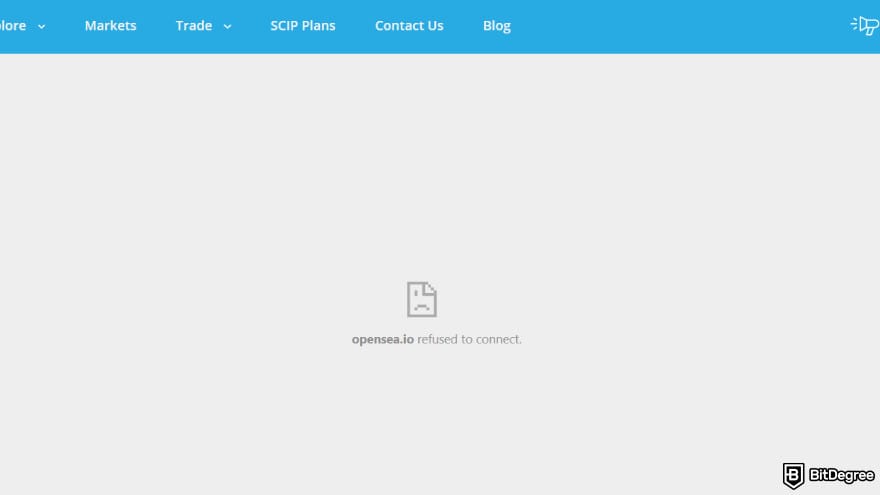 BuyUcoin review: OpenSea NFT integration failing to load on the platform.