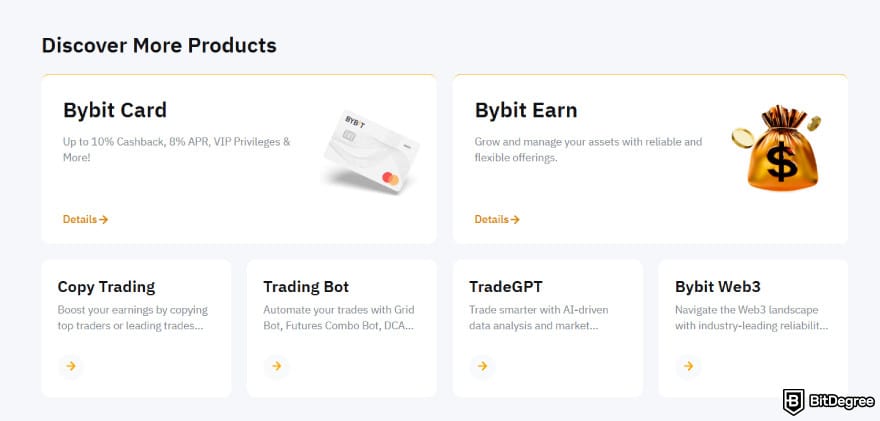 BuyUcoin review: Bybit's products.