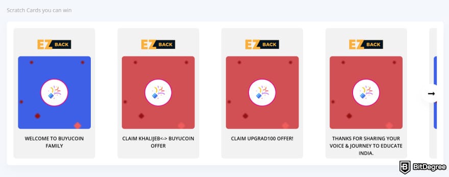 BuyUcoin review: available scratch cards to win.