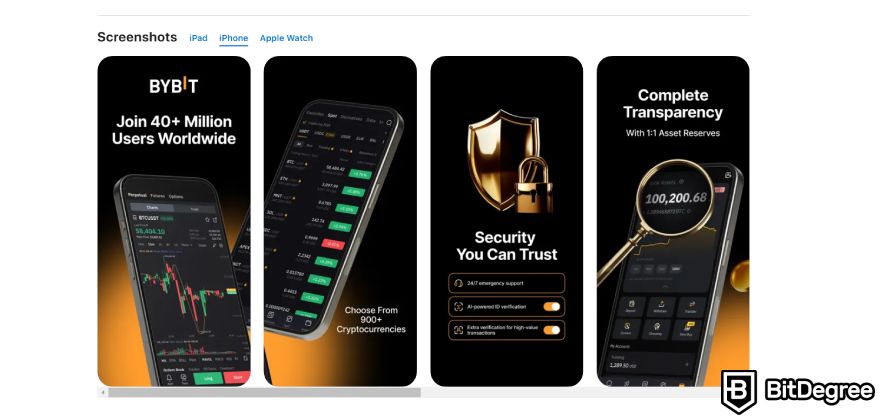 Ulasan Aplikasi Bybit: unduh di iOS.