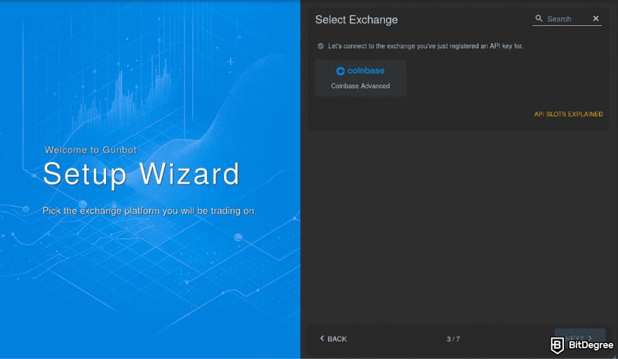 Gunbot Review: select your exchange.