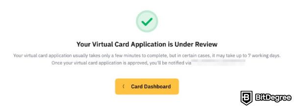 Bybit card review: wait for the review process.