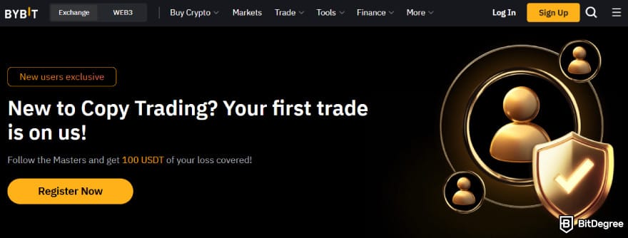 Bybit copy trading: copy trading registration page on Bybit.