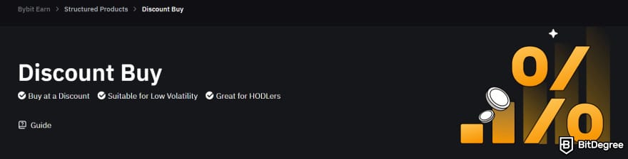 Bybit Earn: Discount Buy's main header.