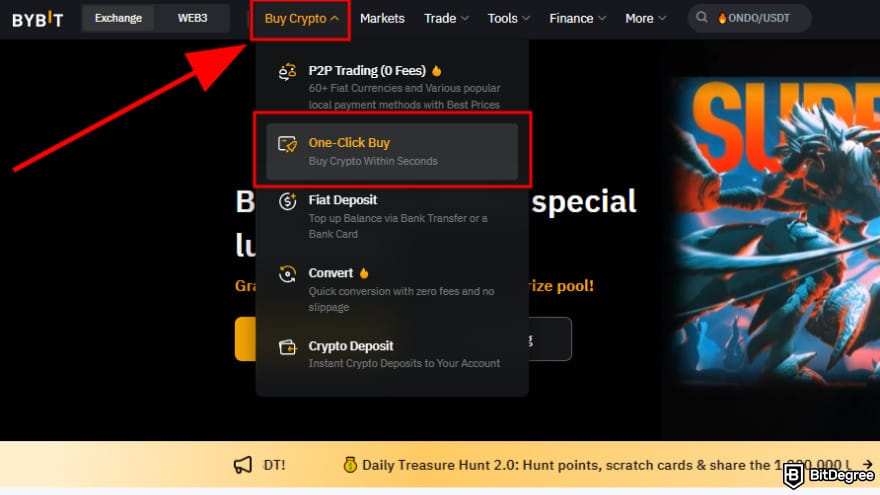 Bybit futures trading: visit One-Click Buy page.