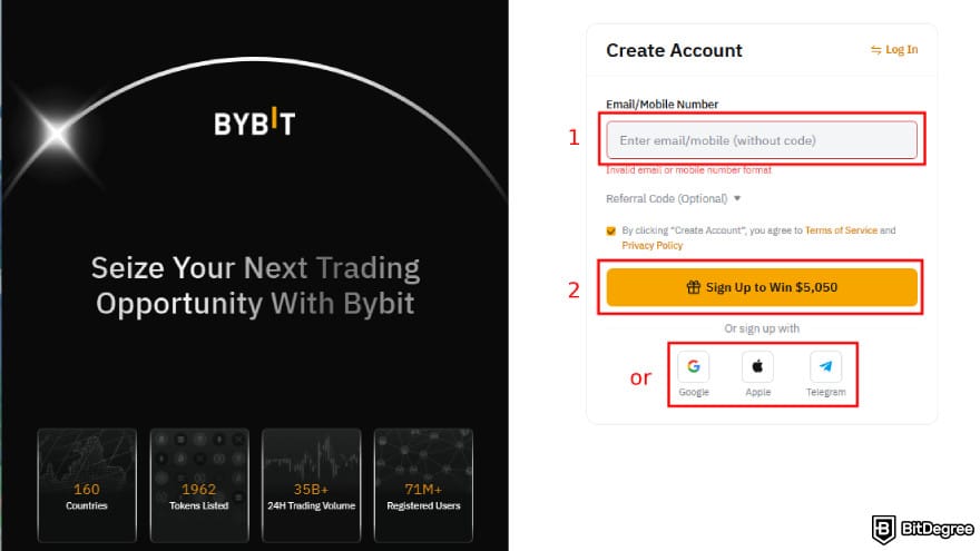 Bybit futures trading: enter your email or mobile number.