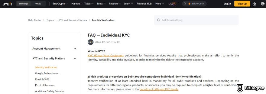 Bybit Launchpad: individual KYC.