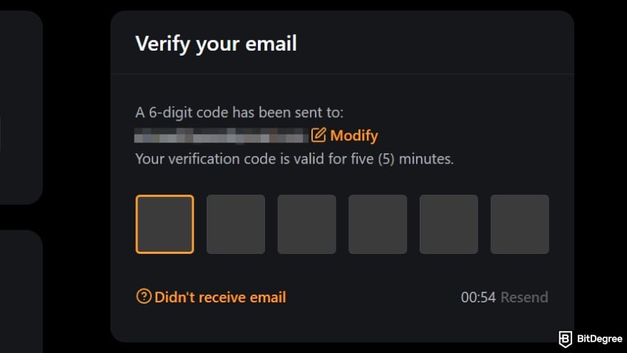 Bybit referral code: enter the code to verify.