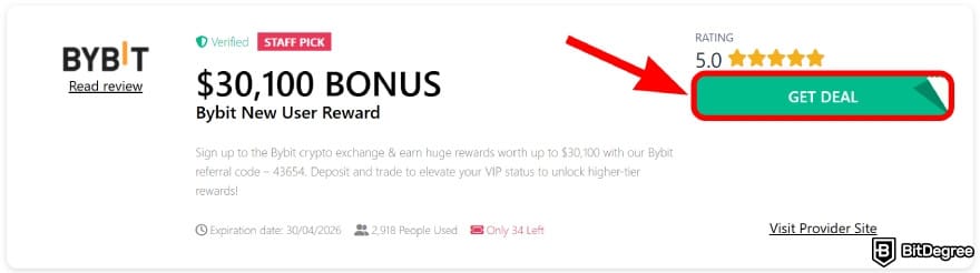 Bybit referral code: click on [GET DEALS].