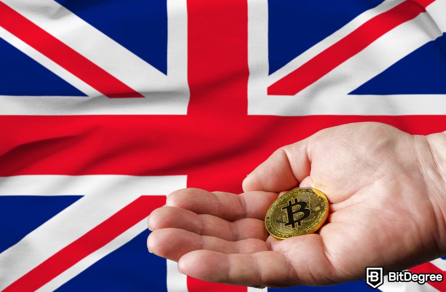 Bybit restricted countries: the UK flag and Bitcoin.