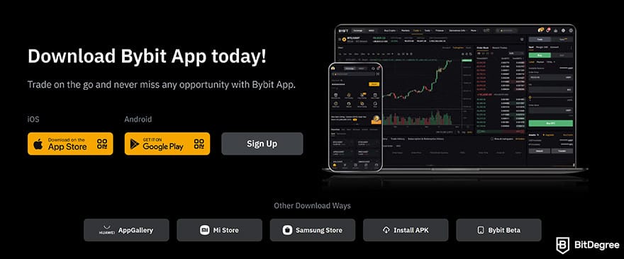 Bybit review: Download Bybit app from App Store and Google Play.