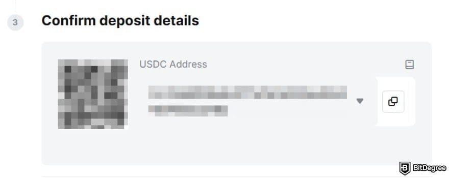 Bybit review: the deposit address on Bybit.