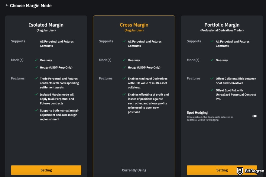 Bybit Review: margin modes.