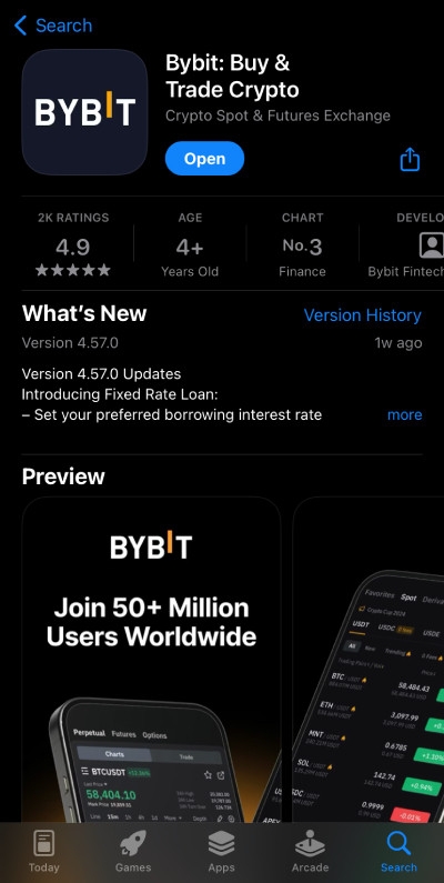 Bybit Review: Bybit app on App Store.