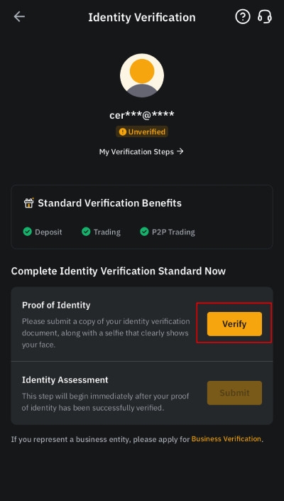 Bybit Review: Level 1 verification