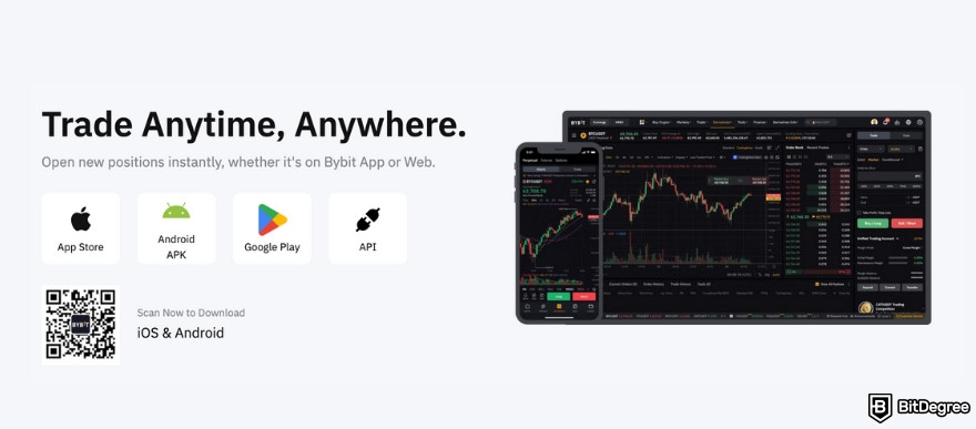 Bybit review: Bybit mobile app for trading anytime and anywhere.