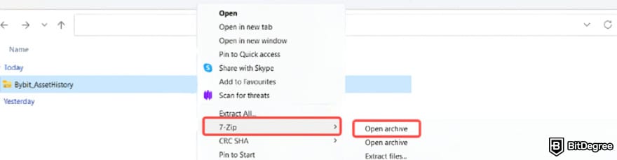 Bybit taxes: 7-Zip option.