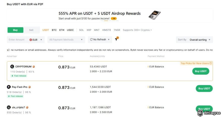Bybit vs Bitget: the P2P trading interface on Bybit. Bybit vs Bitget: the P2P trading interface on Bybit.