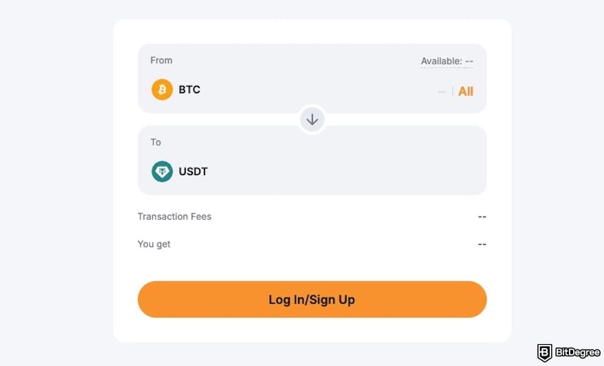 Bybit vs Kraken comparison: Bybit's Convert feature.