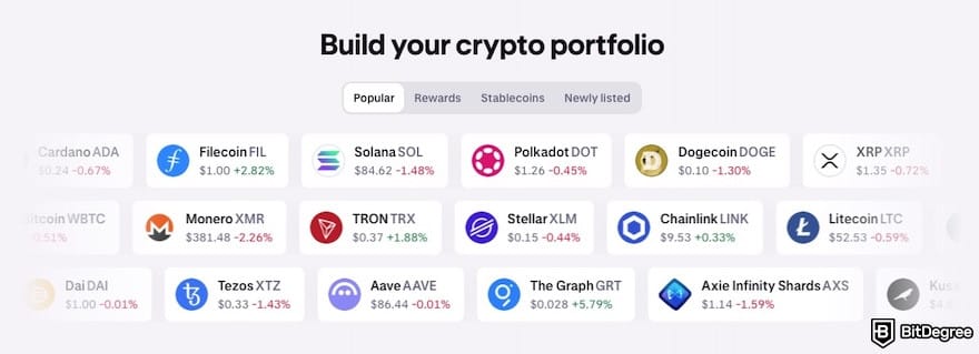 Bybit vs Kraken comparison: a list of cryptocurrencies available on Kraken.