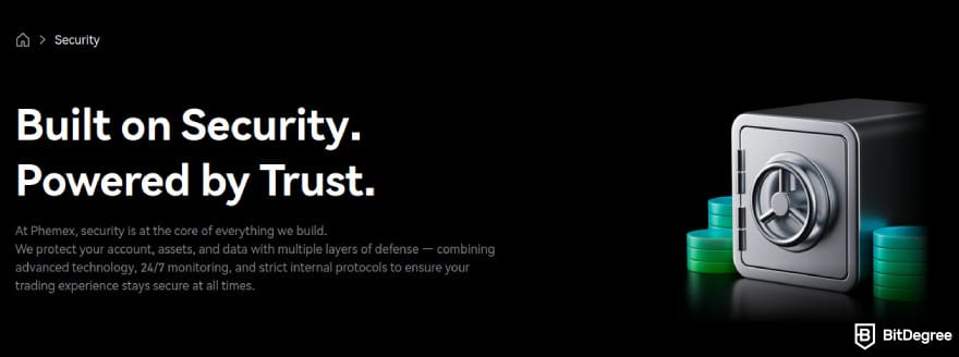 Bybit vs Phemex: Phemex's security.