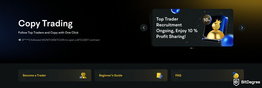 BYDFi review: copy trading.