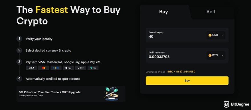 BYDFi review: the fastest way to buy crypto.