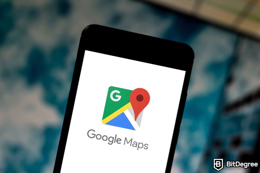 Can ChatGPT create a website: Google Maps logo displayed on a phone.