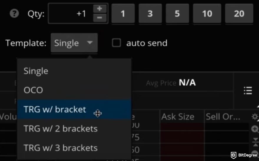 Can you buy crypto on Schwab: selecting an order type on Schwab.