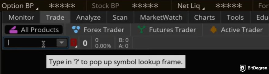 Can you buy crypto on Schwab: the search function where you'll need to type in the ticker symbol of the contract to trade.